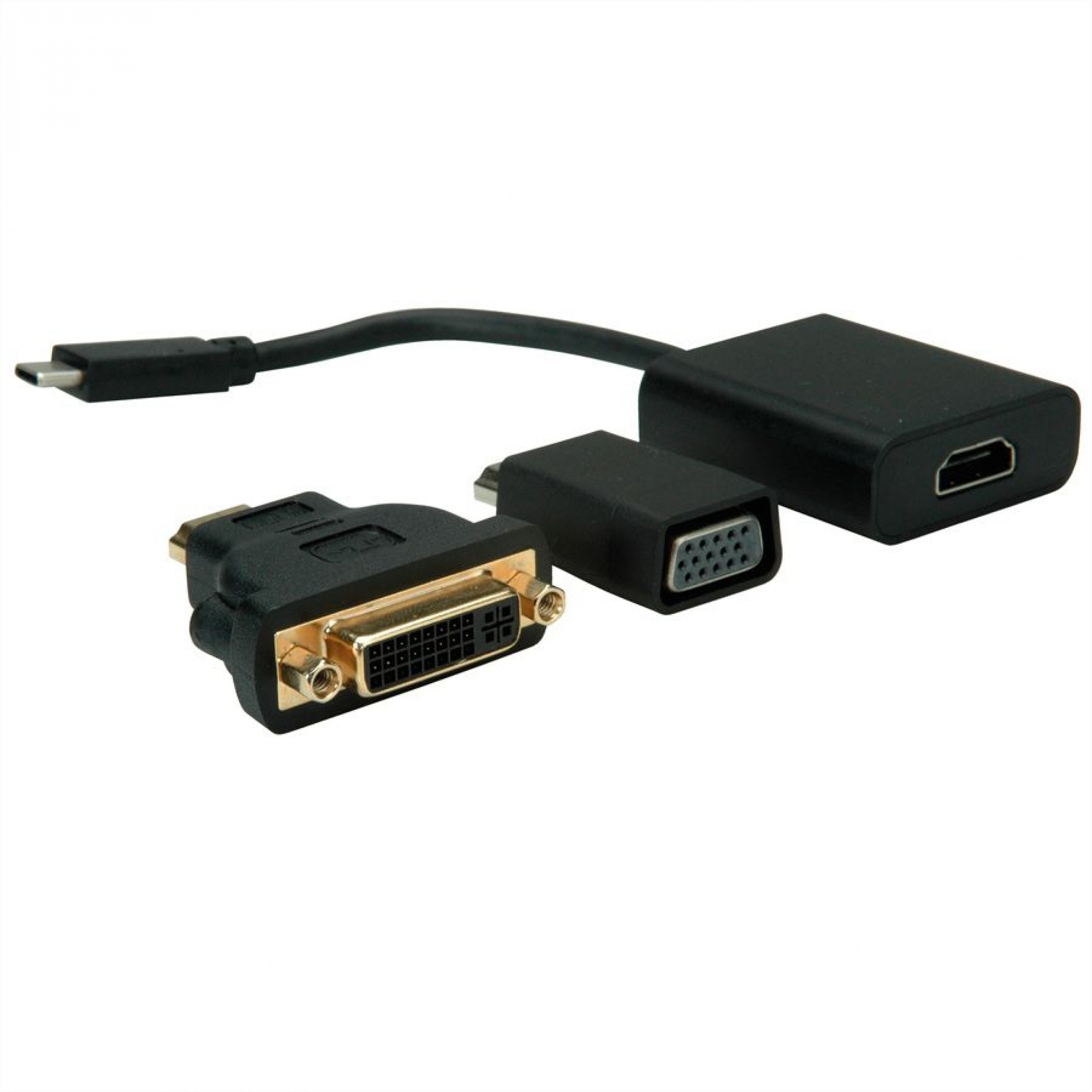 Miserable Raincoat Dusty Adaptor USB 3.1-C la VGA + HDMI + DVI, Value 12.99.3229