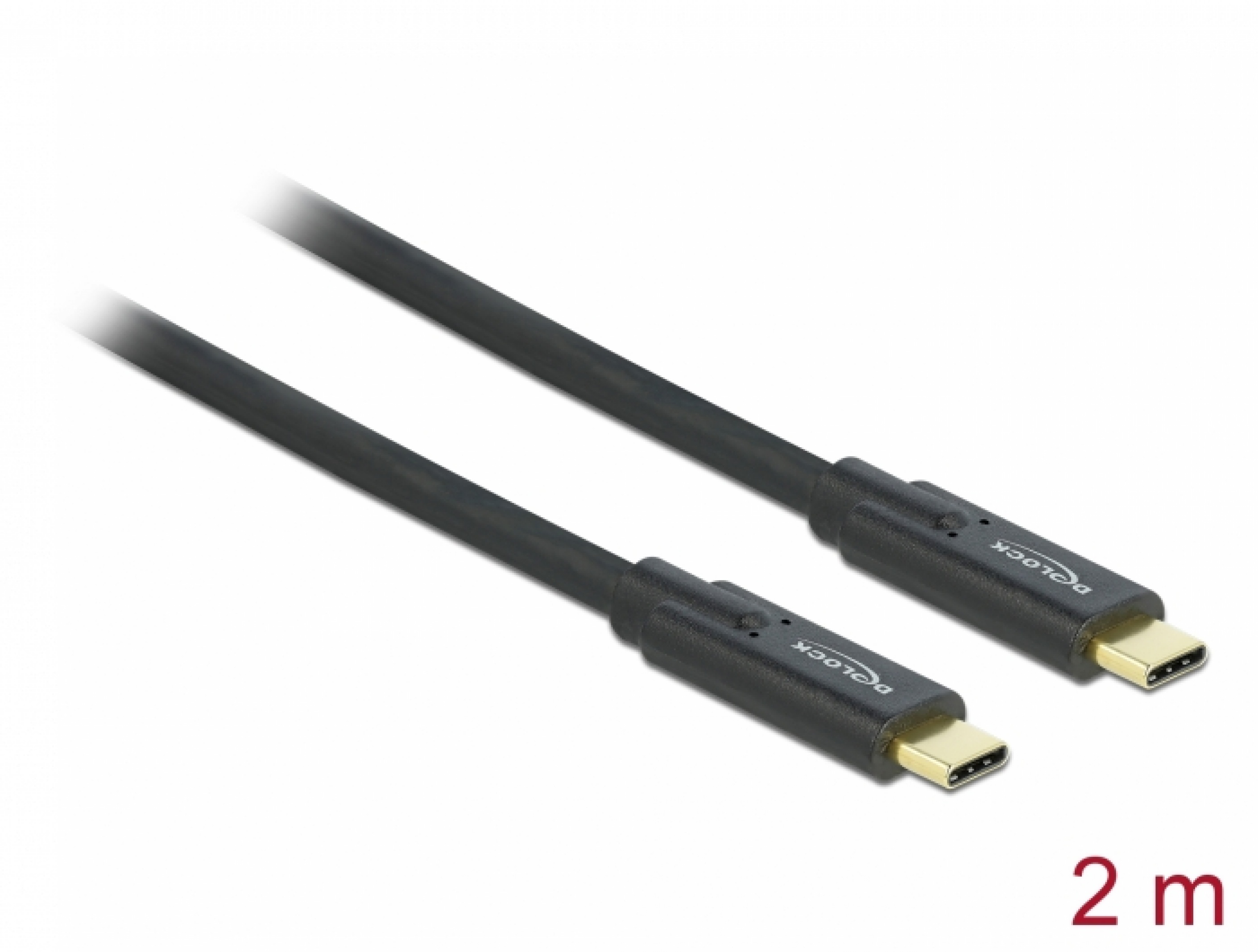 Fee Pub Gooey Cablu USB 3.1 Gen 1 (5 Gbps) Tip C la tip C T-T 2m 5A E-Marker, Delock 85527