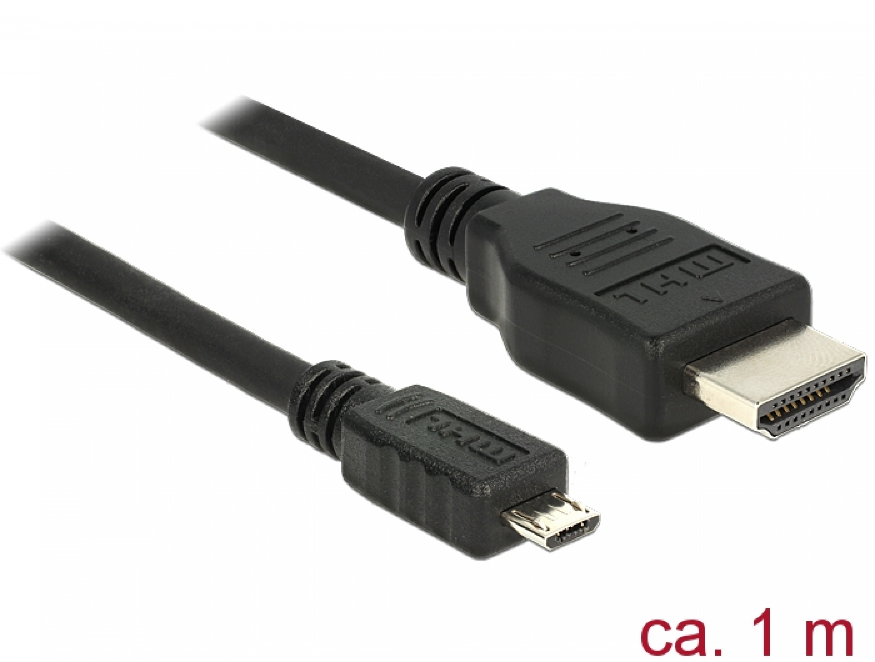 aspect penance Literature Cablu micro USB-B MHL 3.0 la HDMI 4k 1m, Delock 83648