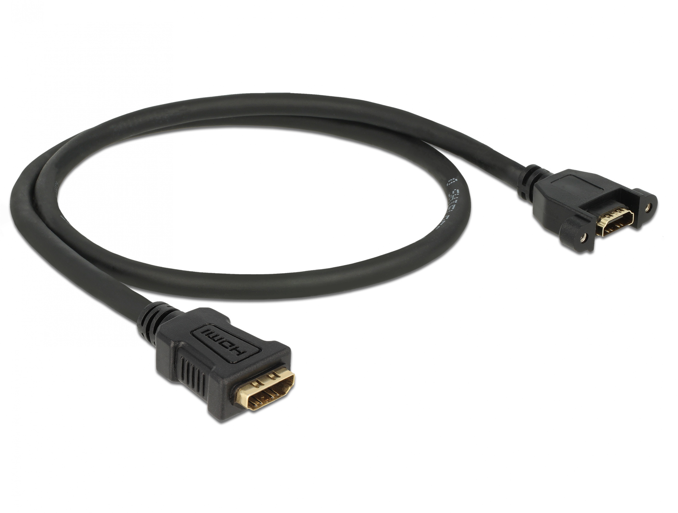 Cablu HDMI tip A M-M panel-mount 4K 30 Hz 0.5m, Delock 85465