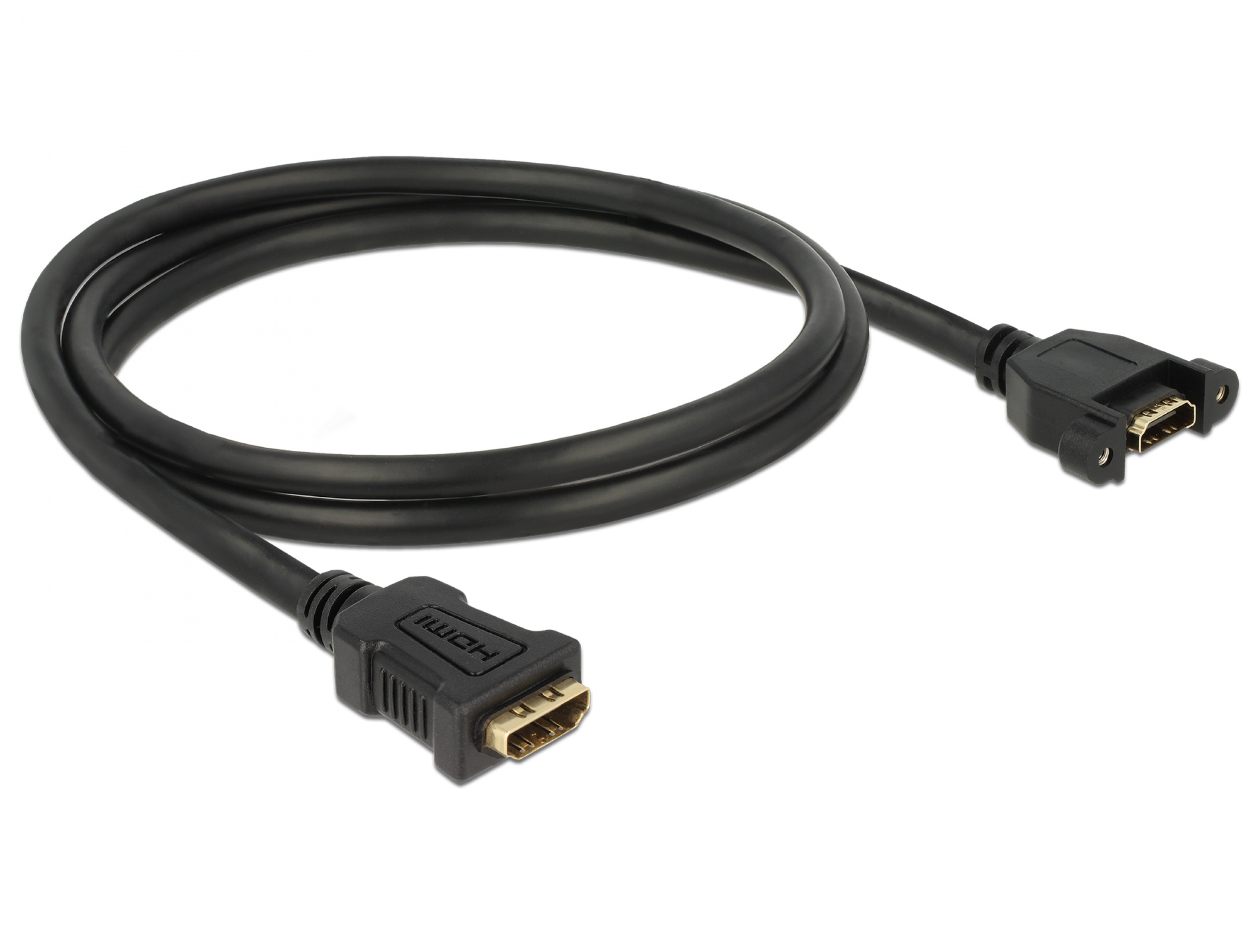 Cablu HDMI tip A M-M panel-mount 4K 30 Hz 1m, Delock 85466