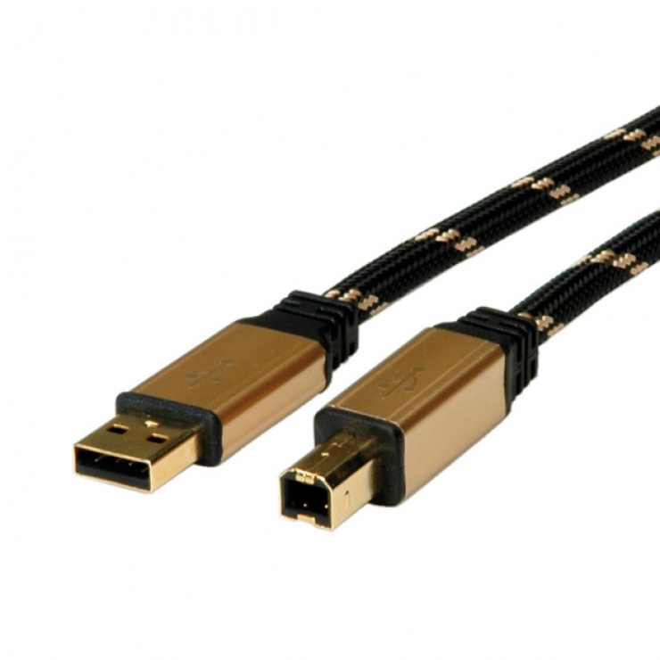 Cablu imprimanta USB 2.0 A - B T-T 1.8m, Roline 11.02.8802