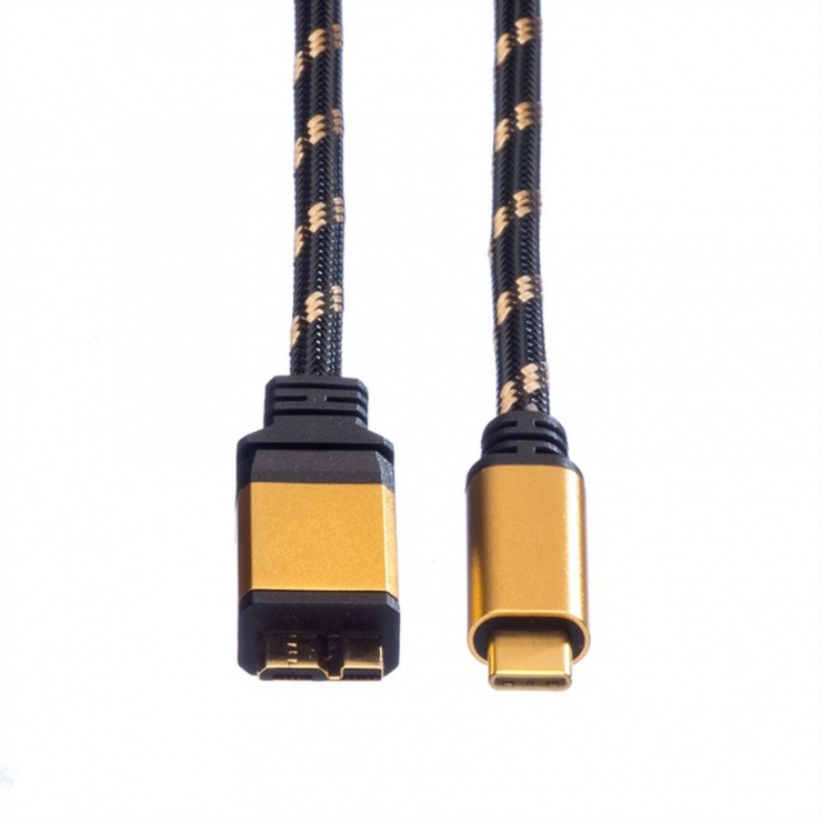 Cablu micro usb-b 3.1 la usb tip c t-t gold 1m, roline 11.02.9026