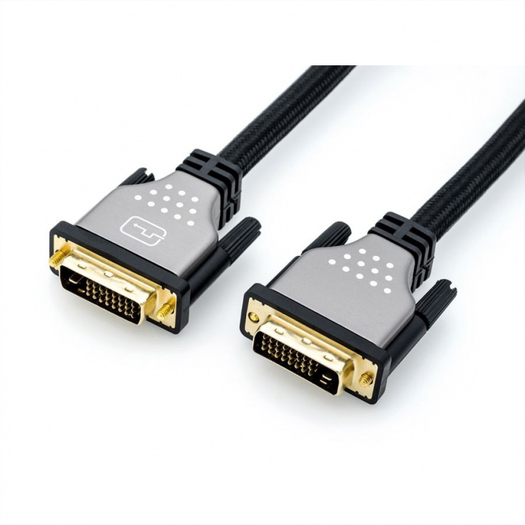 Cablu DVI-D Dual Link 24+1 pini T-T 2m, Roline 11.04.5861