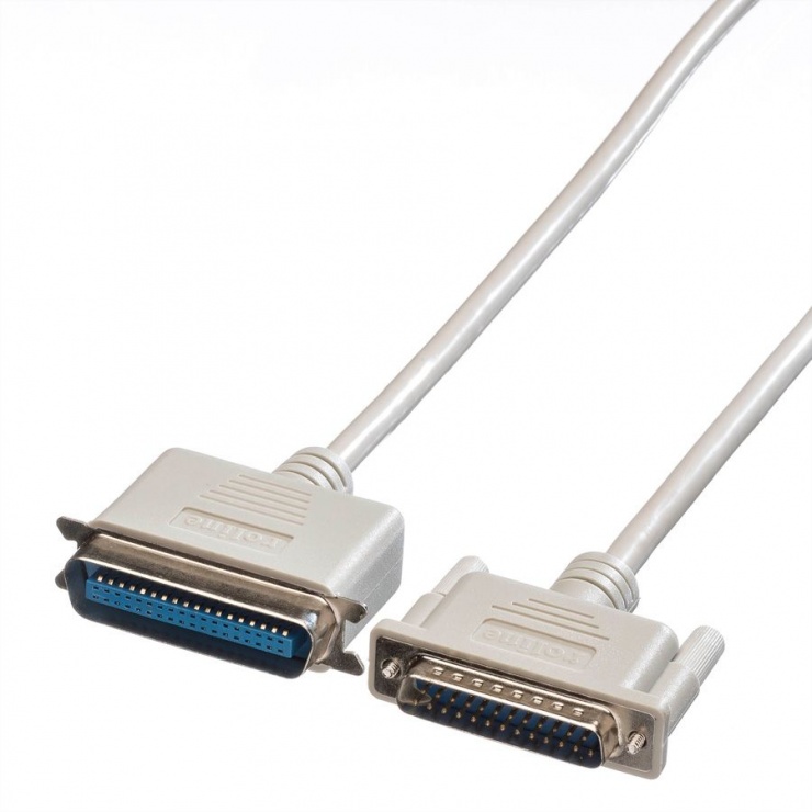 Cablu imprimanta paralel bidirectional DB25 la Centronics 9m, Roline 11.01.1090 11.01.1090 imagine noua 2022