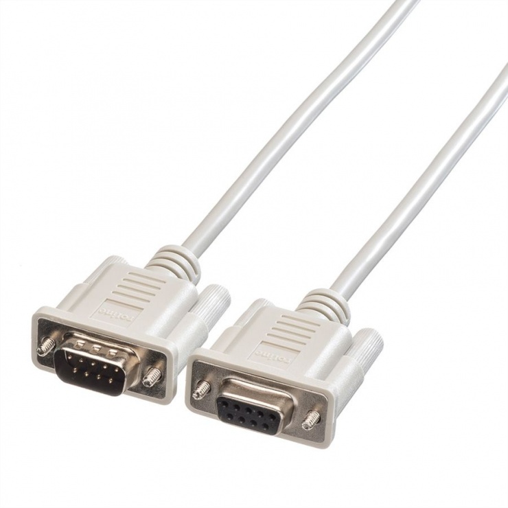 Cablu prelungitor Serial RS232 DB9 T – M 6m, Roline 11.01.6260 conectica.ro
