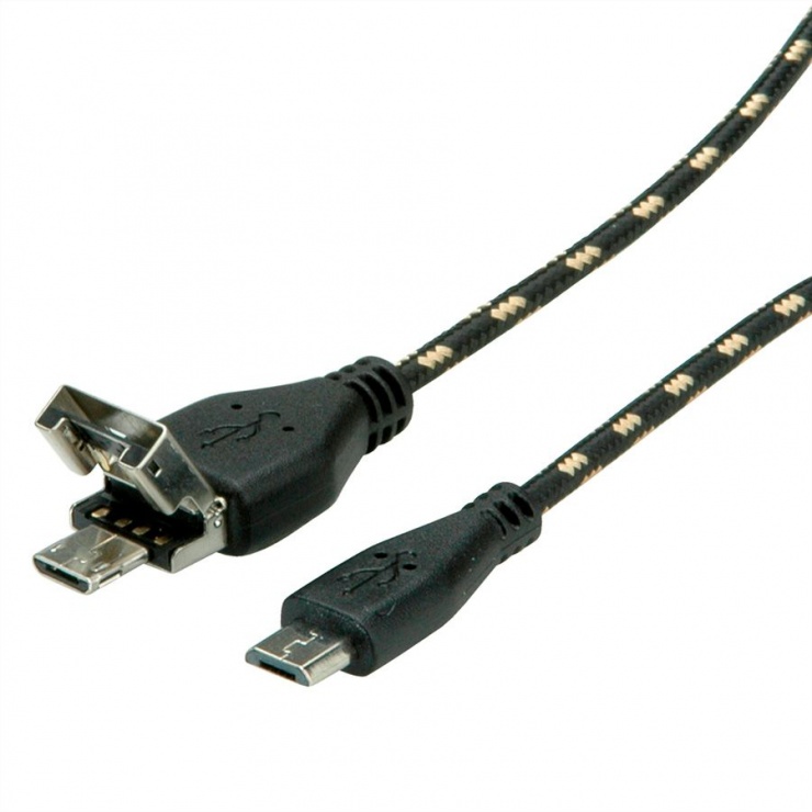 Cablu USB 2.0 la micro USB-B T-T 1m, Roline 11.02.8314