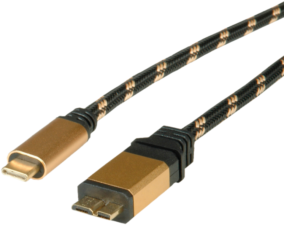 Cablu USB 3.1 tip C la micro USB-B GOLD T-T 0.5m, Roline 11.02.9025 conectica.ro