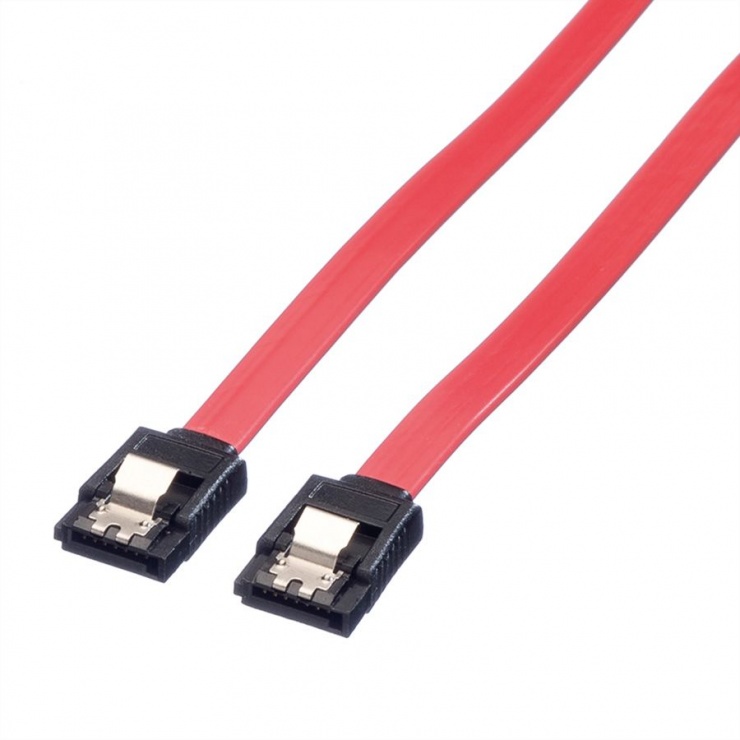 Cablu date SATA III 6 Gb/s drept/drept 0.5m Rosu, Value 11.99.1550 conectica.ro