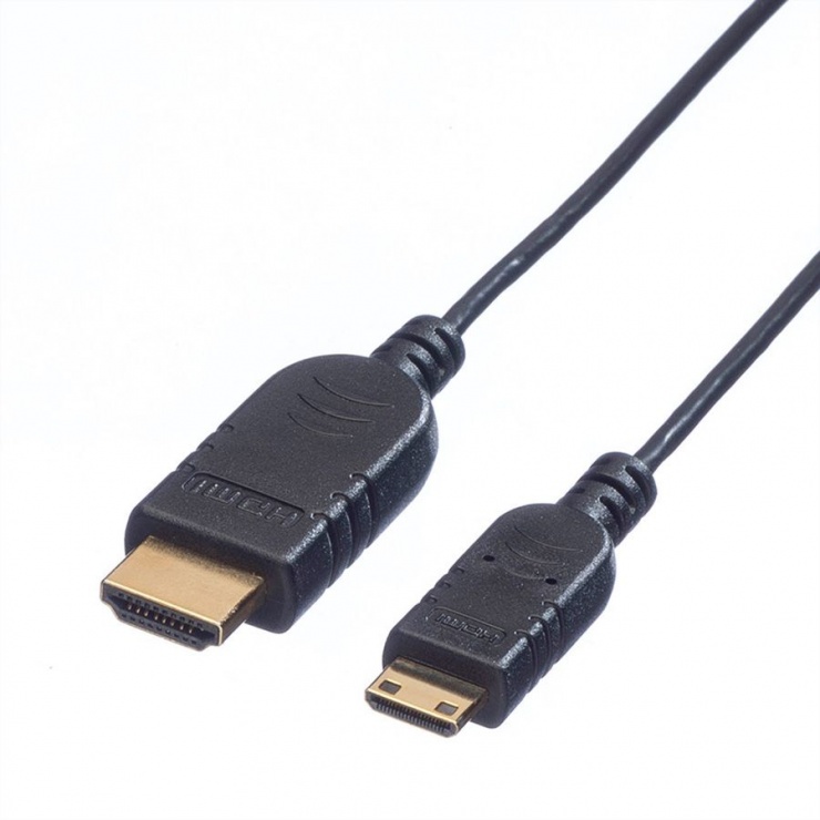 Cablu slim hdmi la mini hdmi-c v1.4 1.2m, roline 11.04.5630