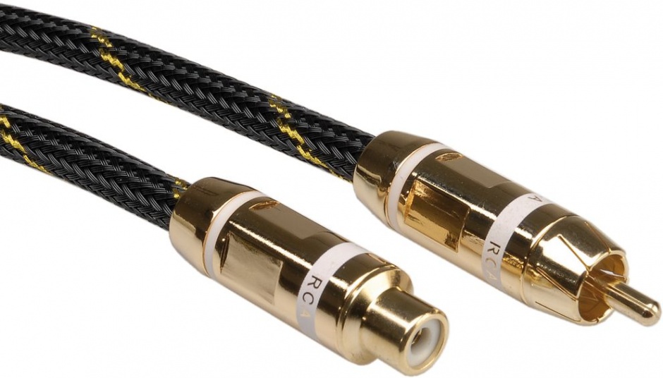 Cablu GOLD prelungitor audio RCA alb T-M 10m, Roline 11.09.4295 imagine noua