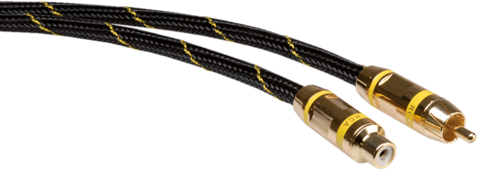 Cablu prelungitor audio rca galben 2.5m, roline 11.09.4236