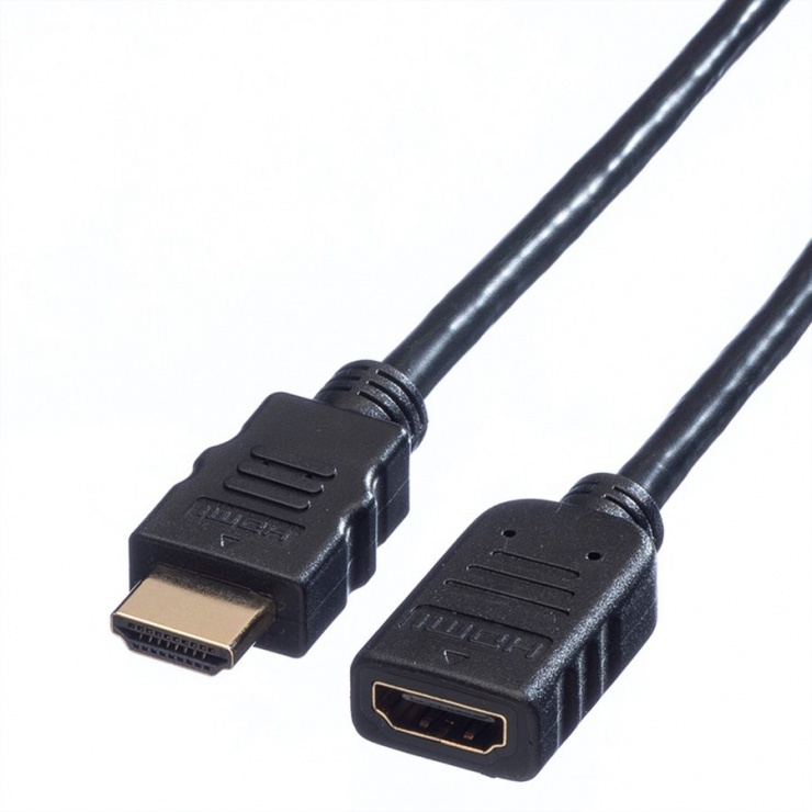 Cablu prelungitor HDMI T-M 2m Negru, Value 11.99.5575 11.99.5575 imagine noua 2022