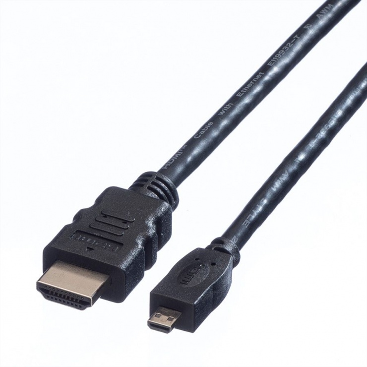 Cablu HDMI la micro HDMI-D T-T v1.4 2m, Value 11.99.5581 conectica.ro