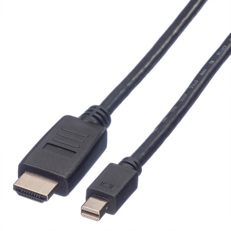 Cablu Mini Displayport la HDMI Full HD T-T 1m Negru, Value 11.99.5790 Value 11.99.5790 imagine 2022 3foto.ro
