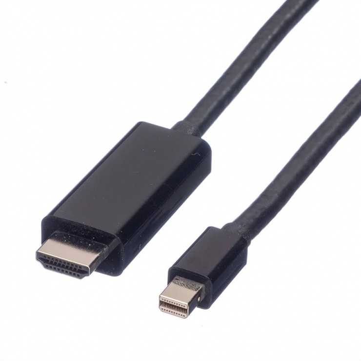 Cablu Mini Displayport la HDMI UHD 4K T-T 1m negru, Value 11.99.5795 11.99.5795 imagine noua tecomm.ro