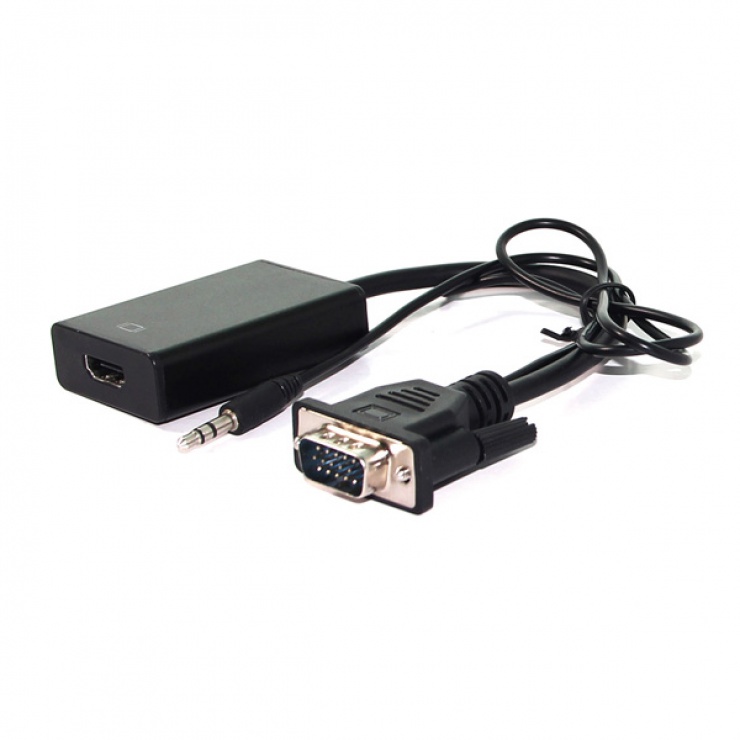 Adaptor VGA la HDMI cu audio + alimentare, Value 12.99.3117 conectica.ro