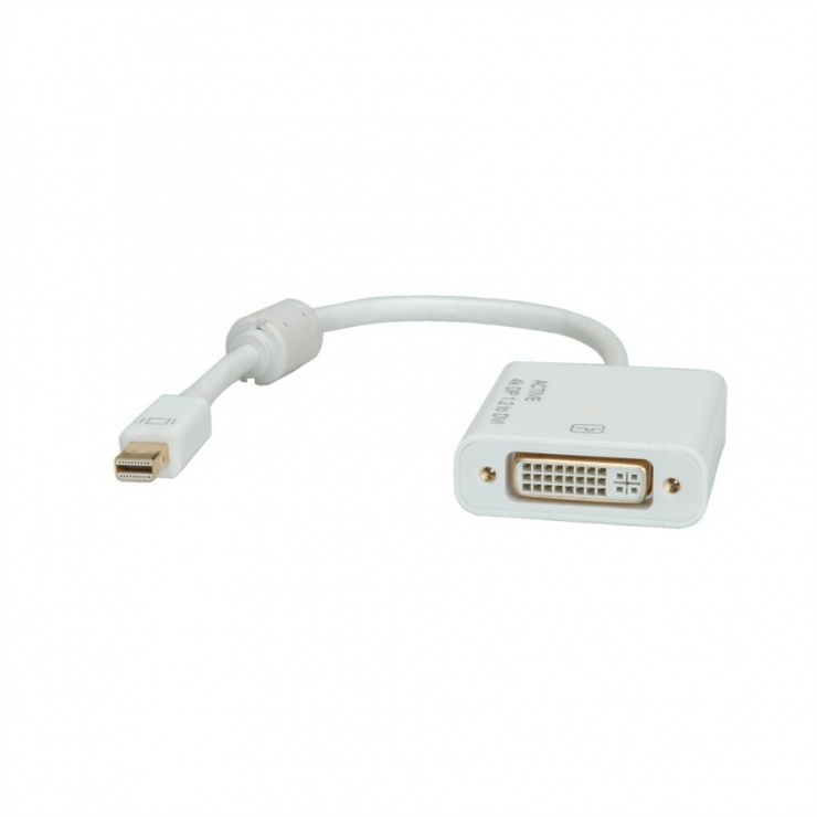 Adaptor Mini Displayport la DVI 4K T-M alb, Roline 12.03.3137 conectica.ro