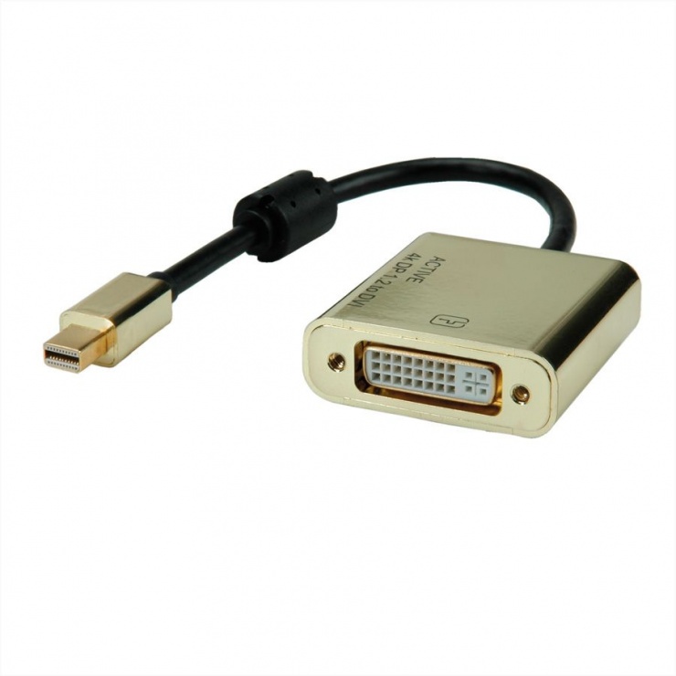 Adaptor Mini DisplayPort la DVI GOLD 4K2K T-M, Roline 12.03.3176 12.03.3176 imagine noua tecomm.ro