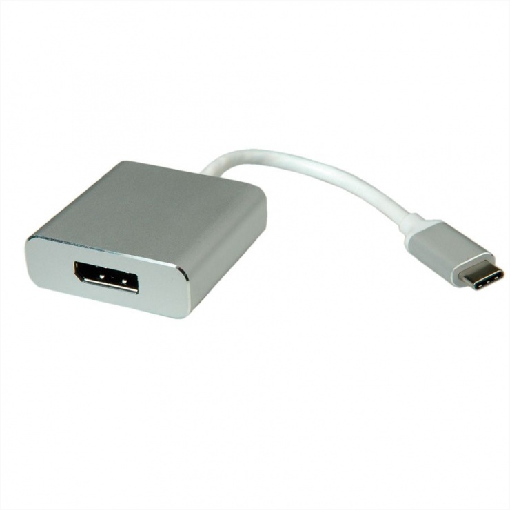 Adaptor USB 3.1 tip C la Displayport T-M Aluminiu, Roline 12.03.3220 12.03.3220 imagine noua tecomm.ro