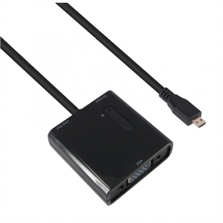 Adaptor micro hdmi la vga t-m cu audio 0.15m negru, value 12.99.3118 