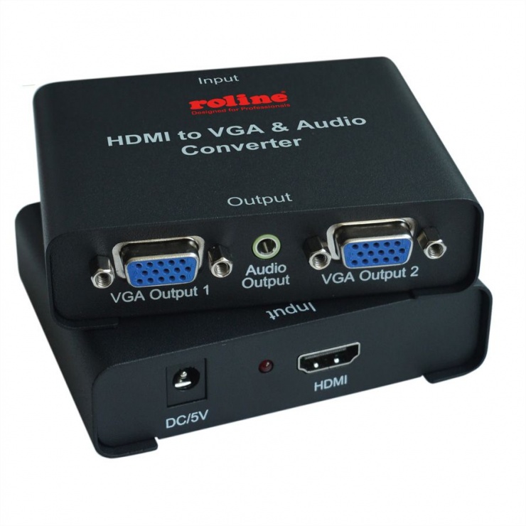 Adaptor hdmi la 2 x vga, roline 14.01.3526