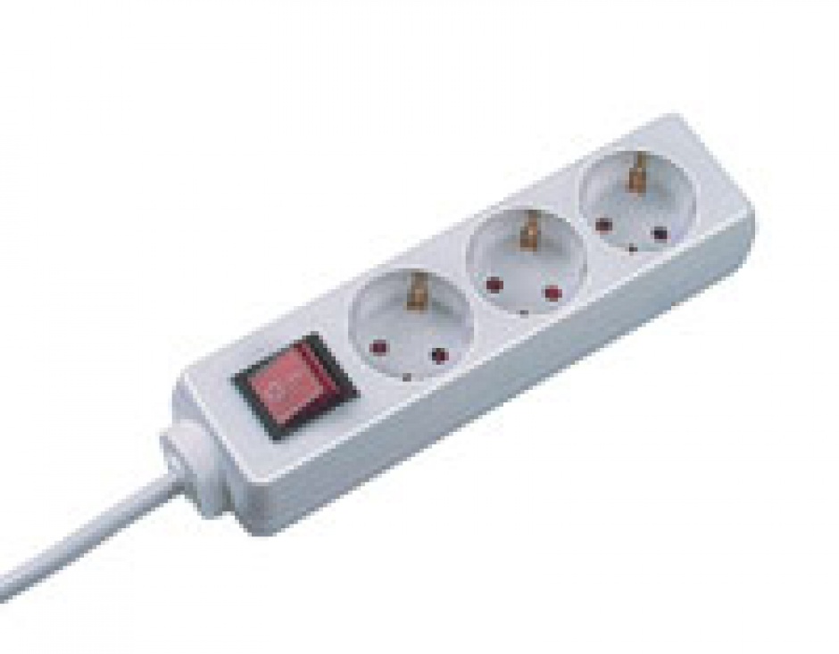 Prelungitor 3 prize schuko 6m alb switch on/off, value 19.99.1065