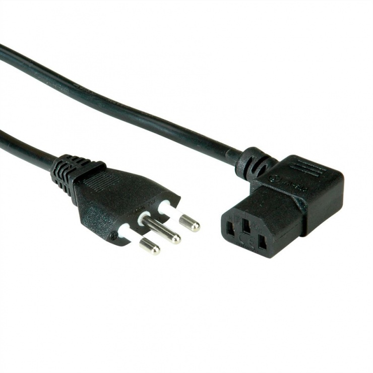 Cablu de alimentare cei23-50 italy la c13 unghi 90 grade 10a negru 1.8m, value 19.99.2070