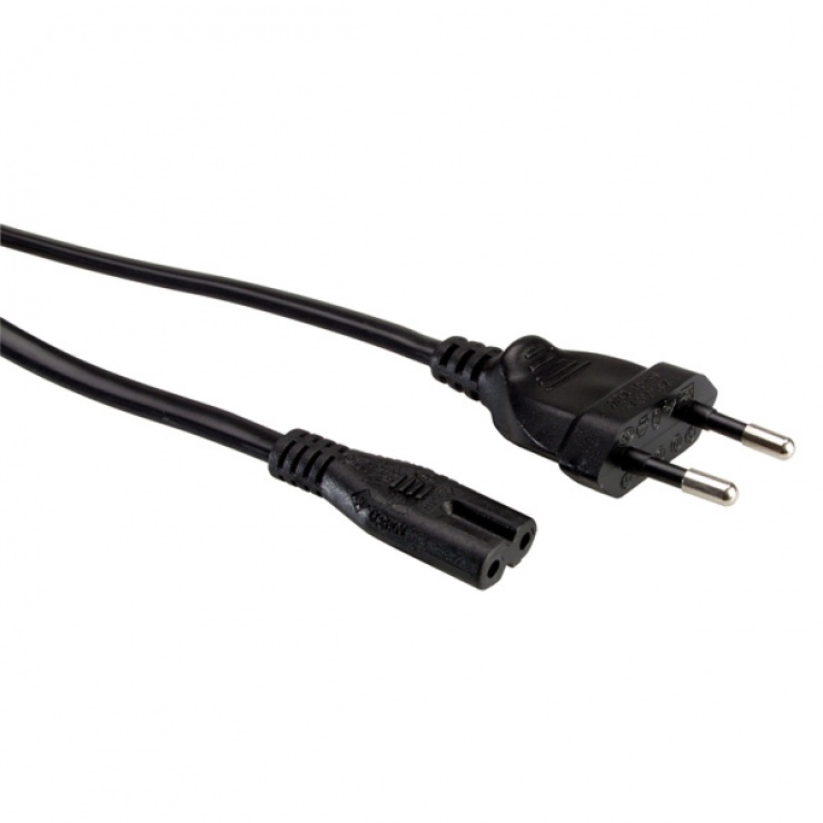 Cablu alimentare Euro la IEC C7 (casetofon) 2 pini 1.8m, Value 19.99.2096 conectica.ro
