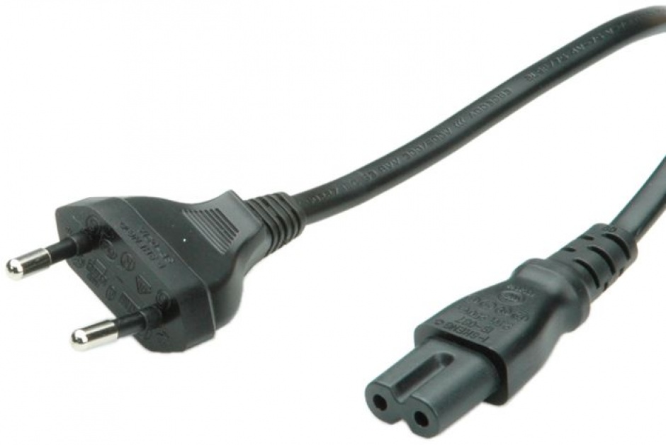 Cablu alimentare Euro la IEC C7 (casetofon) 2 pini 3m, Value 19.99.2092 conectica.ro