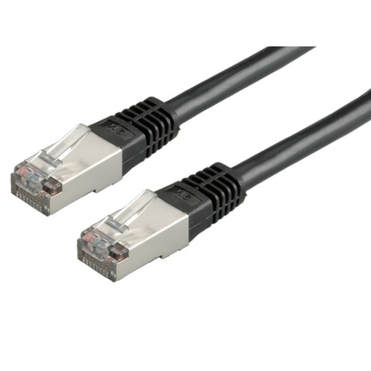 Cablu retea SFTP Cat.6 negru, 10m, Value 21.99.1385 conectica.ro