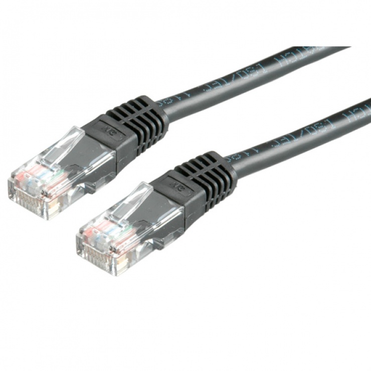 Cablu retea UTP Cat.6 negru 3m, Value 21.99.1555 conectica.ro