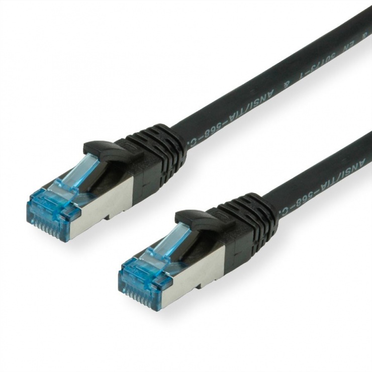 Cablu de retea SFTP cat 6A 1.5m negru, Value 21.99.1995 conectica.ro