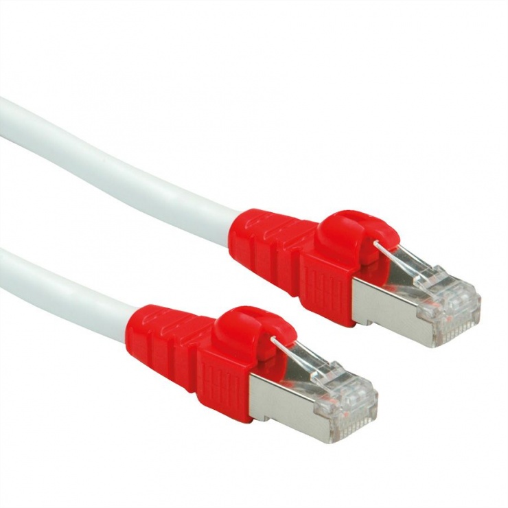 Cablu de retea EASY SFTP cat. 6A Alb 0.5m, Roline 21.15.2471 0.5m