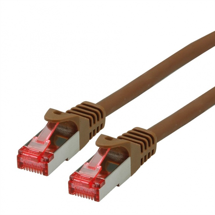 Cablu de retea SFTP cat 6 Component Level LSOH maro 1.5m, Roline 21.15.2684 conectica.ro