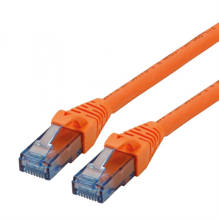 Cablu de retea UTP Patch Cord Cat.6A Component Level LSOH orange 0.5m, Roline 21.15.2770 0.5m imagine noua 2022