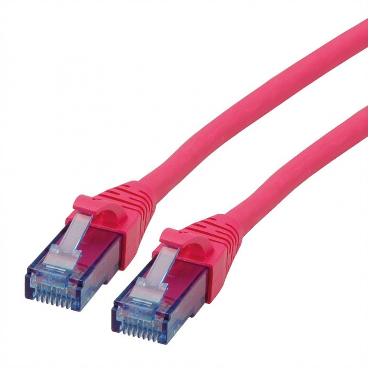 Cablu de retea UTP Patch Cord Cat.6A Component Level LSOH roz 15m, Roline 21.15.2798 conectica.ro