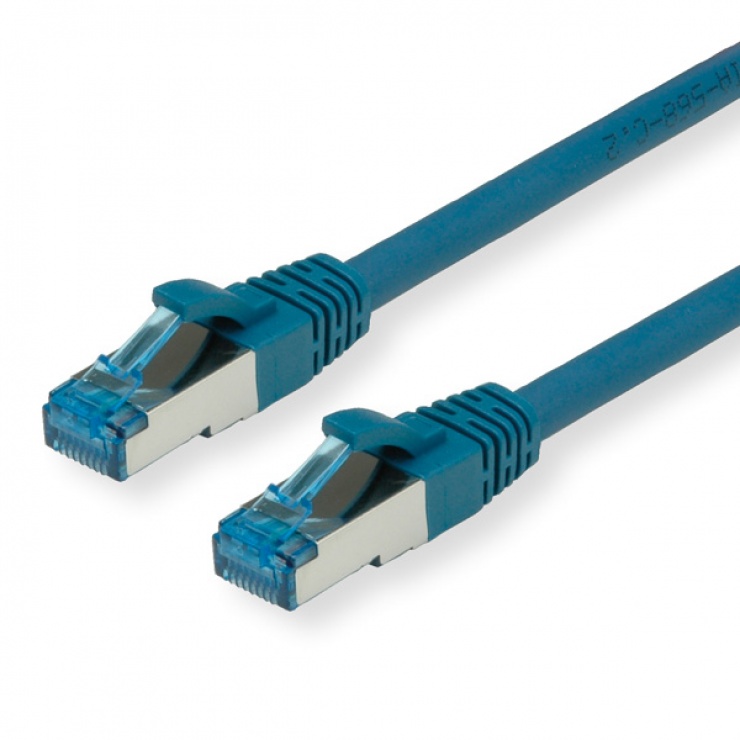 Cablu retea S-FTP cat 6a Bleu 0.5m, Value 21.99.1950 conectica.ro