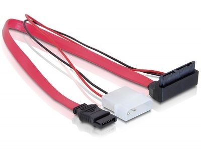 Cablu alimentare micro SATA la Molex 2 pini 5V + SATA in unghi, Delock 82550 conectica.ro