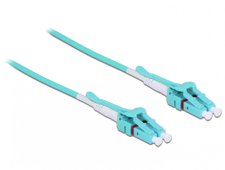 Cablu fibra optica LC – LC Multimode OM3 Uniboot 3m, Delock 85129 imagine noua