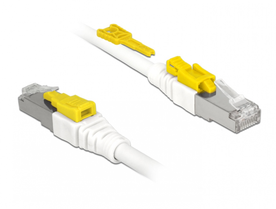 Cablu de retea RJ45 cat 6A cu sistem de blocare 5m, Delock 85335 5m