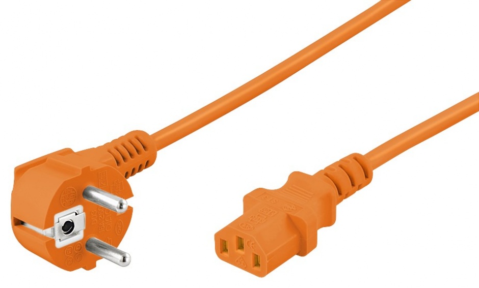 Cablu alimentare PC IEC C13 5m Orange, Goobay G95290 imagine noua