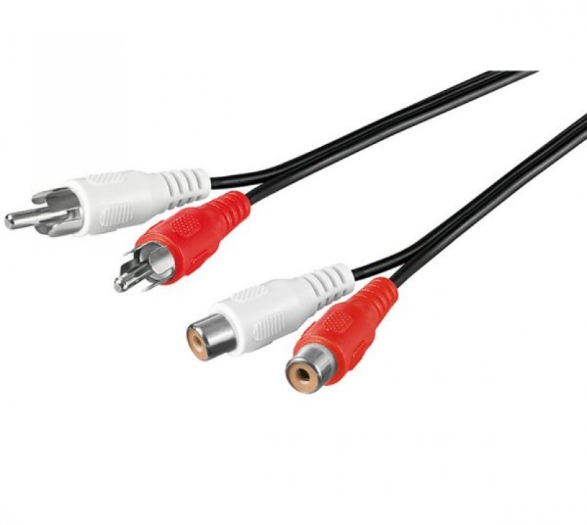 Cablu prelungitor audio 2 x rca t-m negru 10m, kjackcmf2-10