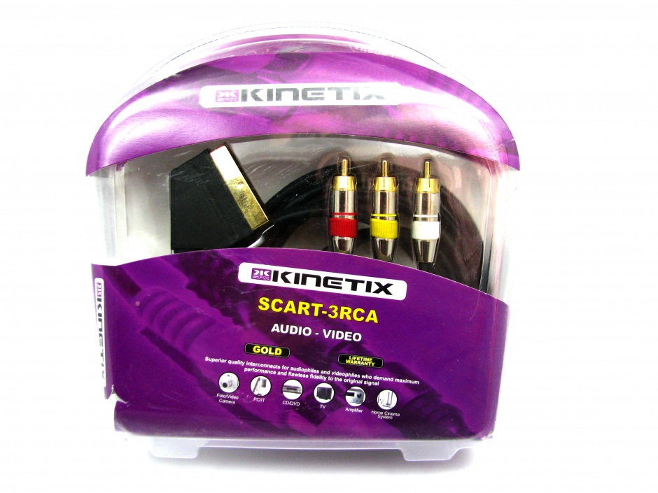 Discover the product Cablu SCART la 3 x RCA 2m, T-T KTCBLHE11023A from conectica.ro