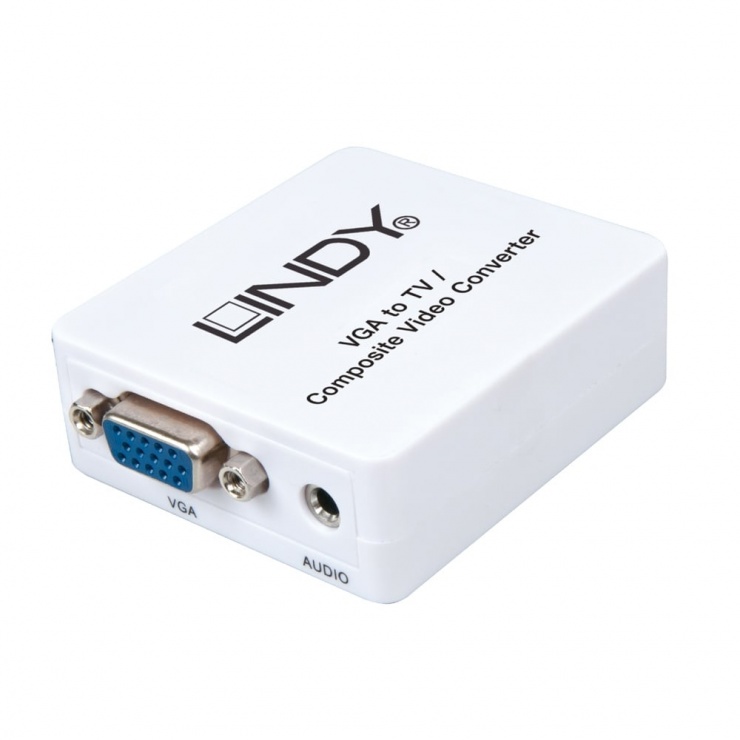 Convertor vga la 3 x rca alimentare usb (pc to tv), lindy l32544