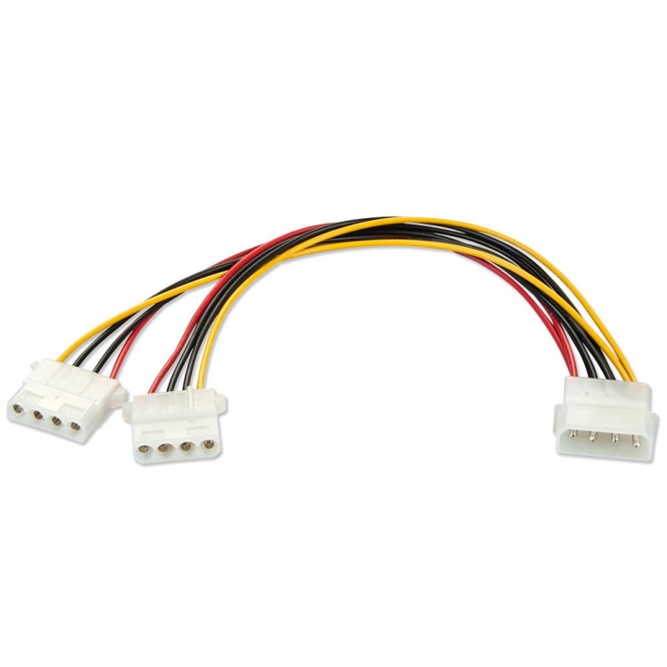 Cablu de alimentare molex la 2 x molex 0.25m, lindy l33126