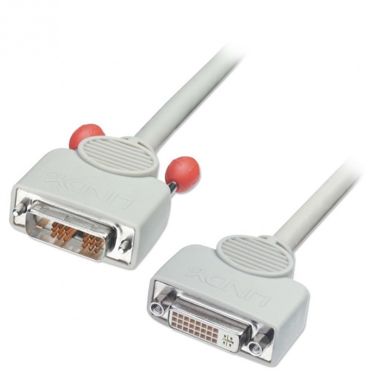 Cablu prelungitor DVI-D 20m Gri, Lindy L41267 conectica.ro