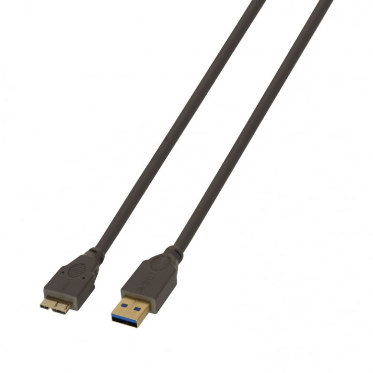 Cablu usb 3.0 la micro usb-b t-t 1m, lindy l41866