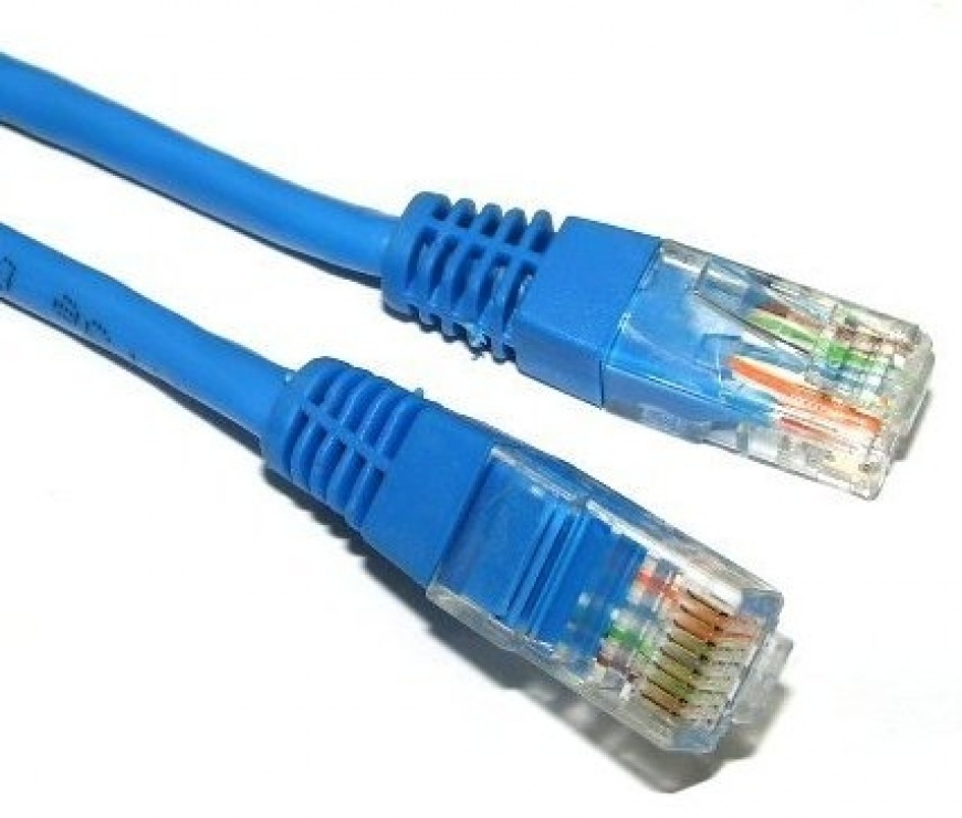 Cablu de retea UTP cat 5e 1m Albastru, Spacer SP-PT-CAT5-1M-BL