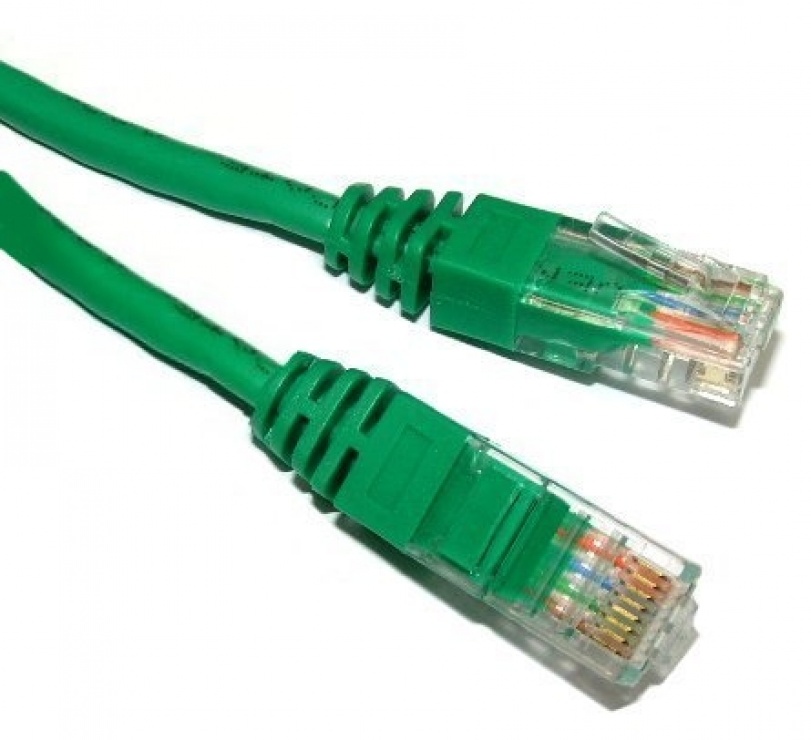 Cablu de retea UTP cat 5e 5m Verde, Spacer SP-PT-CAT5-5M-G conectica.ro
